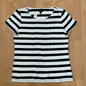 NEW! WHITE W/ NAVY STRIPE TOP